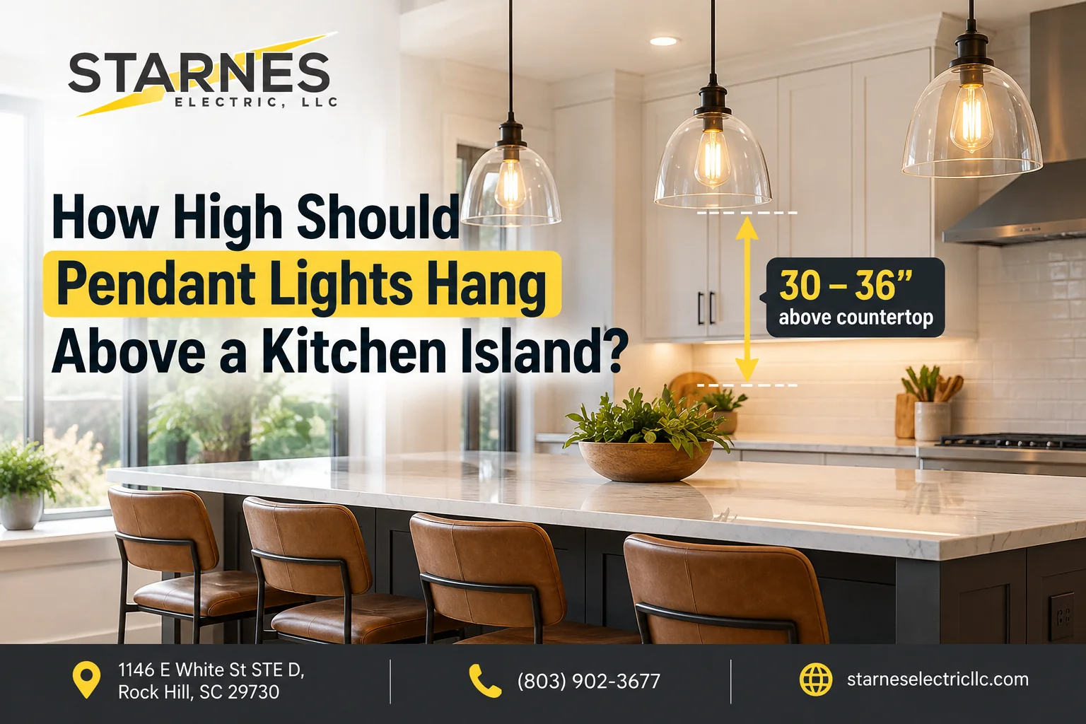 How High Should Pendant Lights Hang Above a Kitchen Island