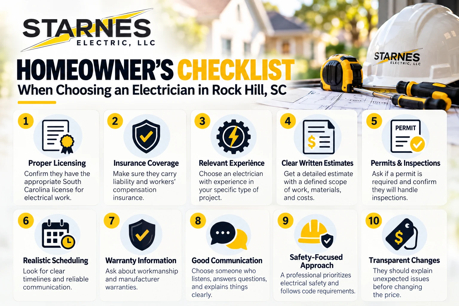 How to Choose an Electrician in Rock Hill, SC A Homeowner's Checklist Middle