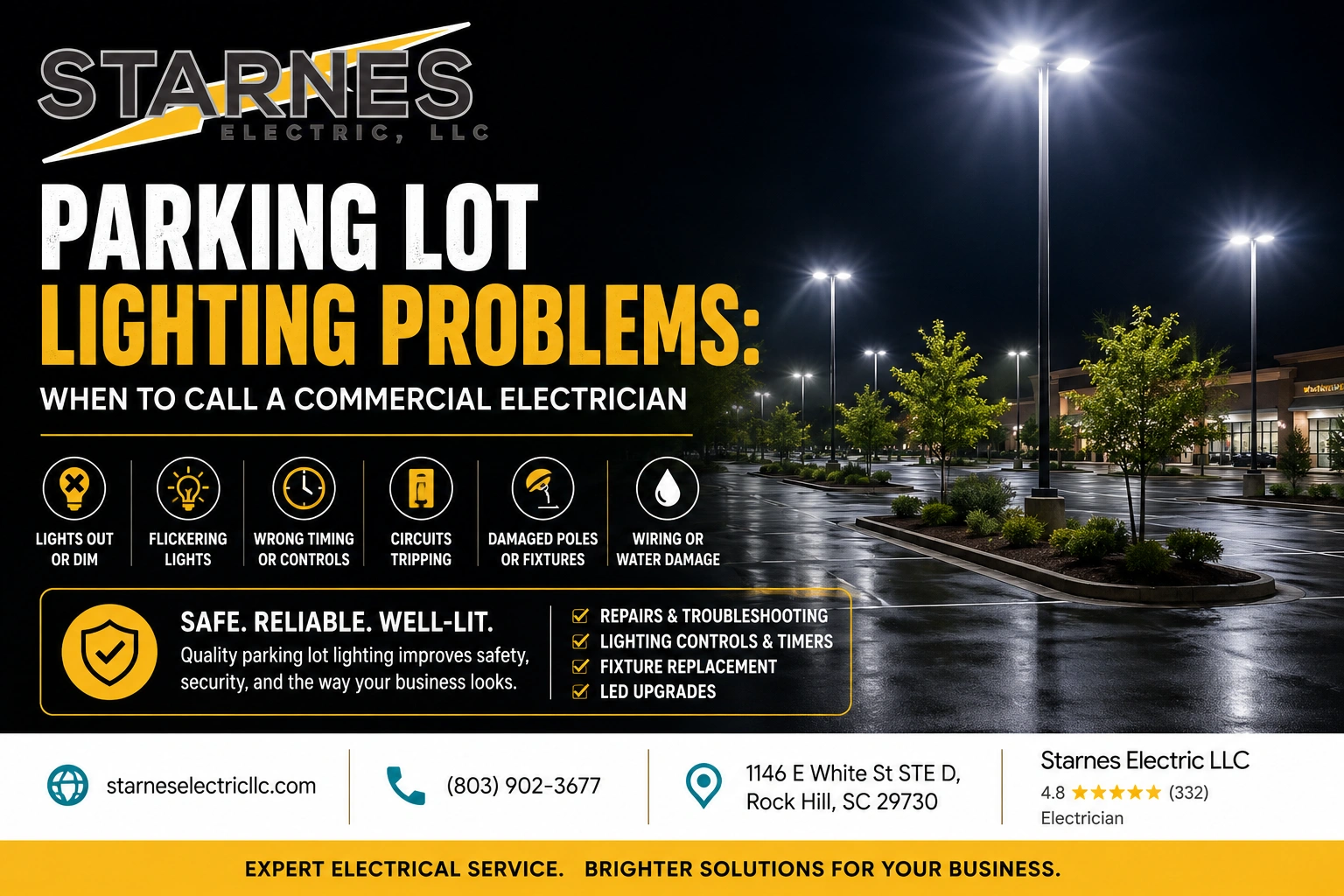 Parking Lot Lighting Problems When to Call a Commercial Electrician