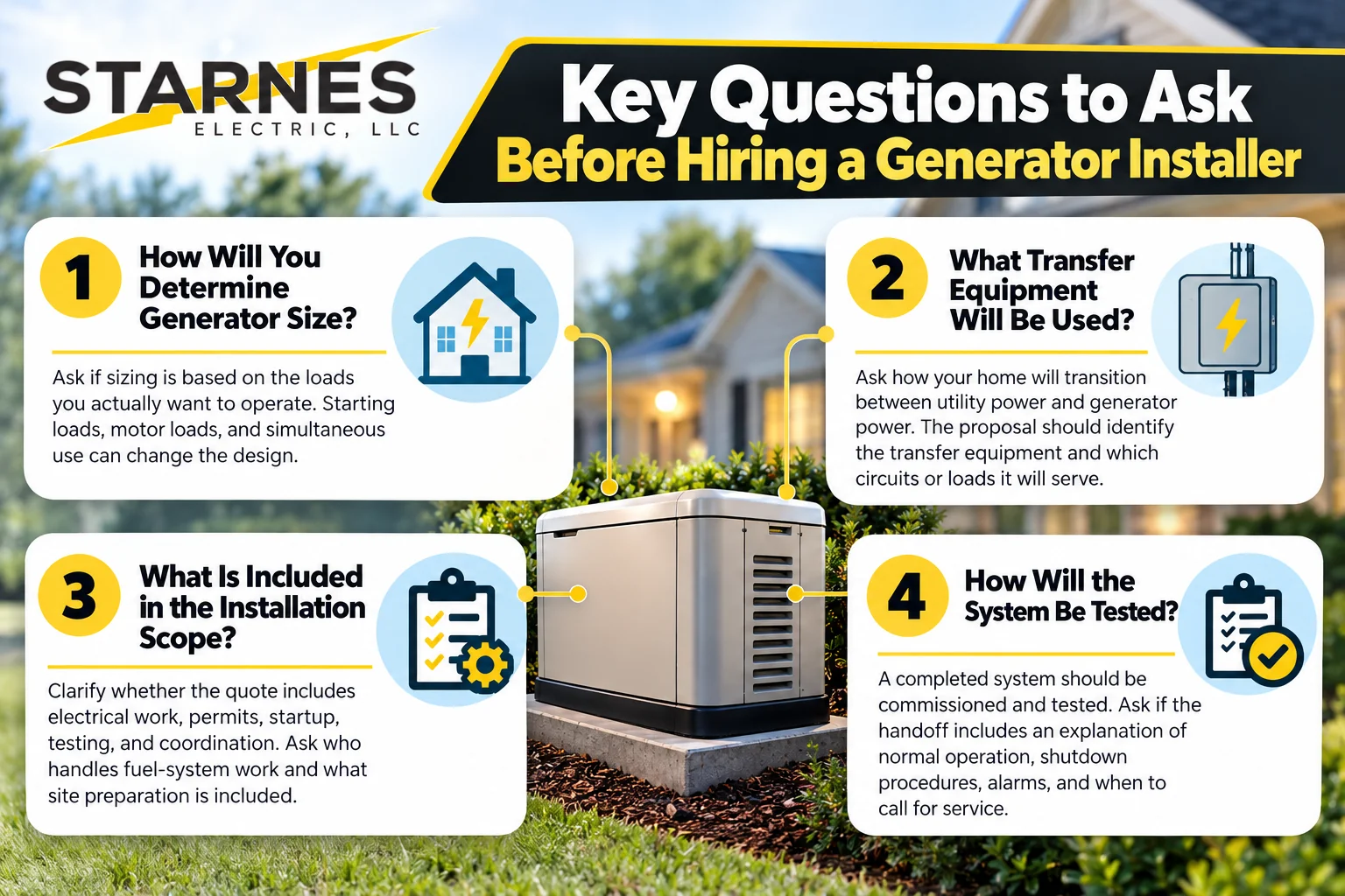 Questions to Ask Before Hiring a Whole-Home Generator Installer Middle