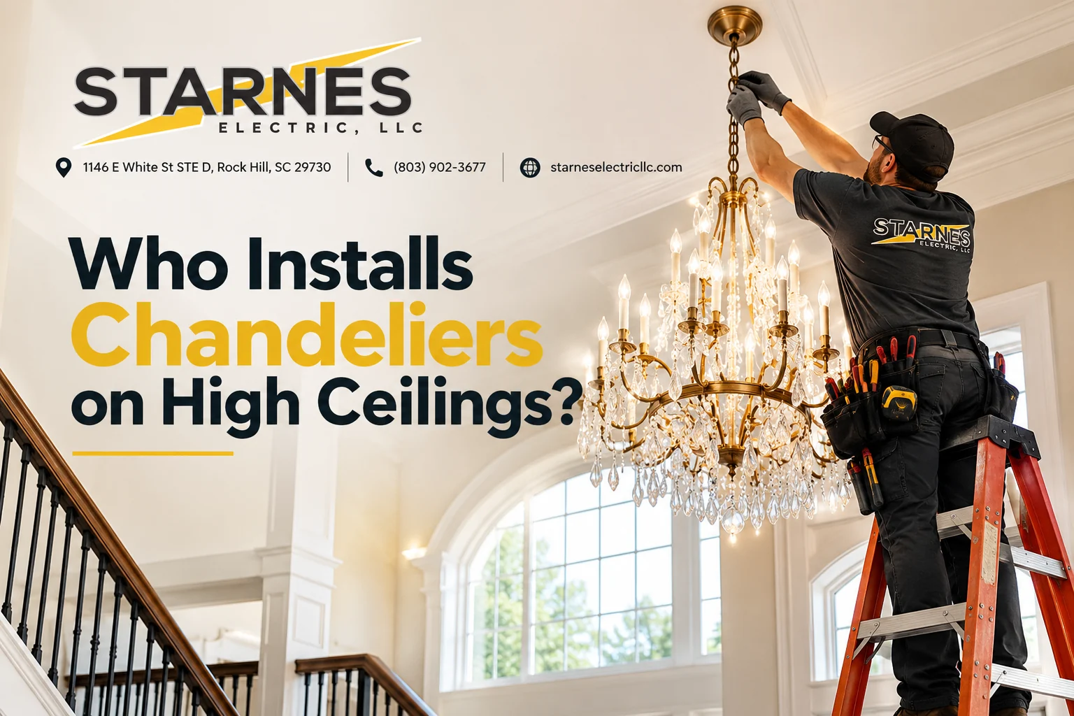 Who Installs Chandeliers on High Ceilings Middle