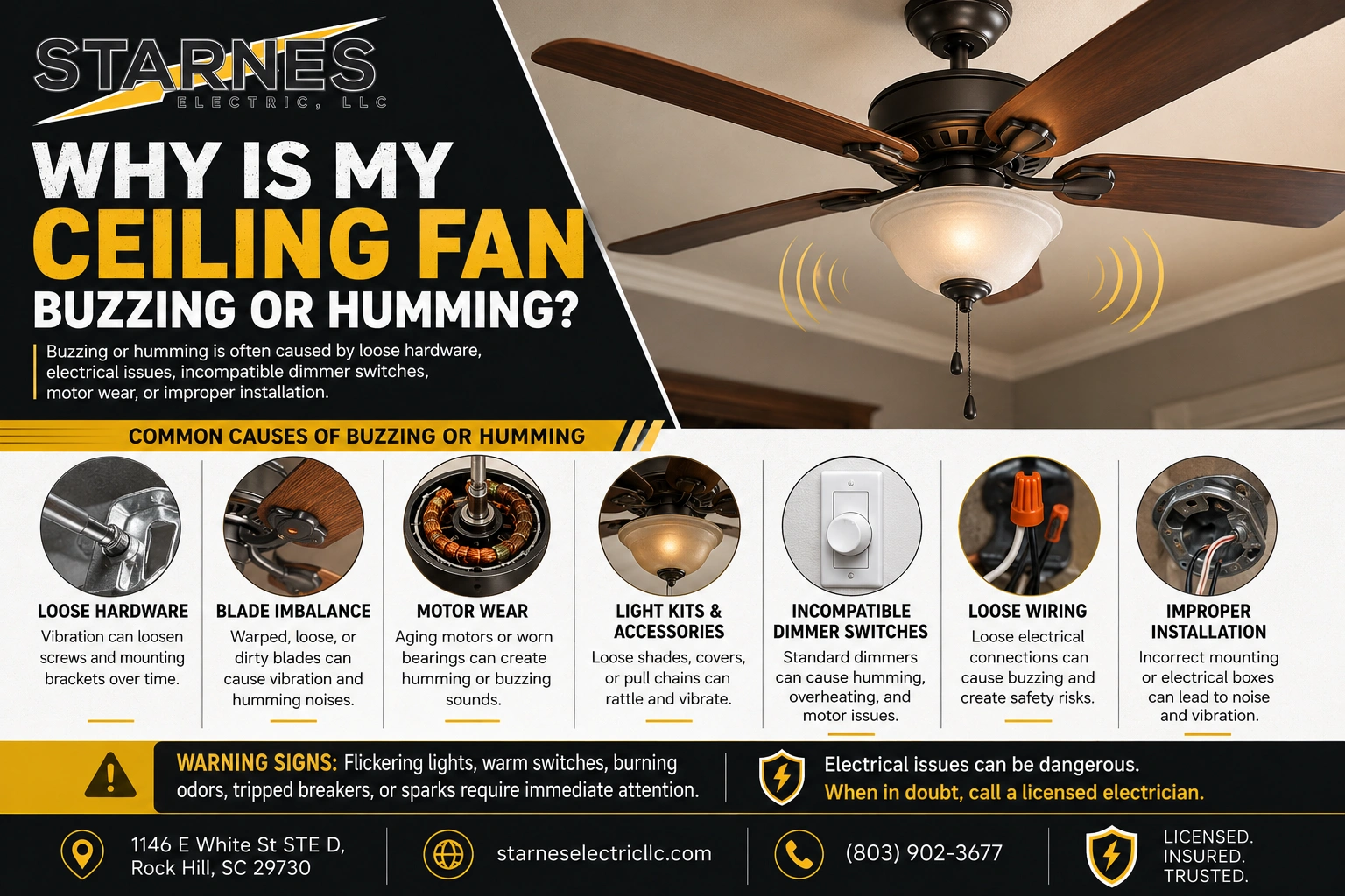 Why Is My Ceiling Fan Buzzing or Humming Middle