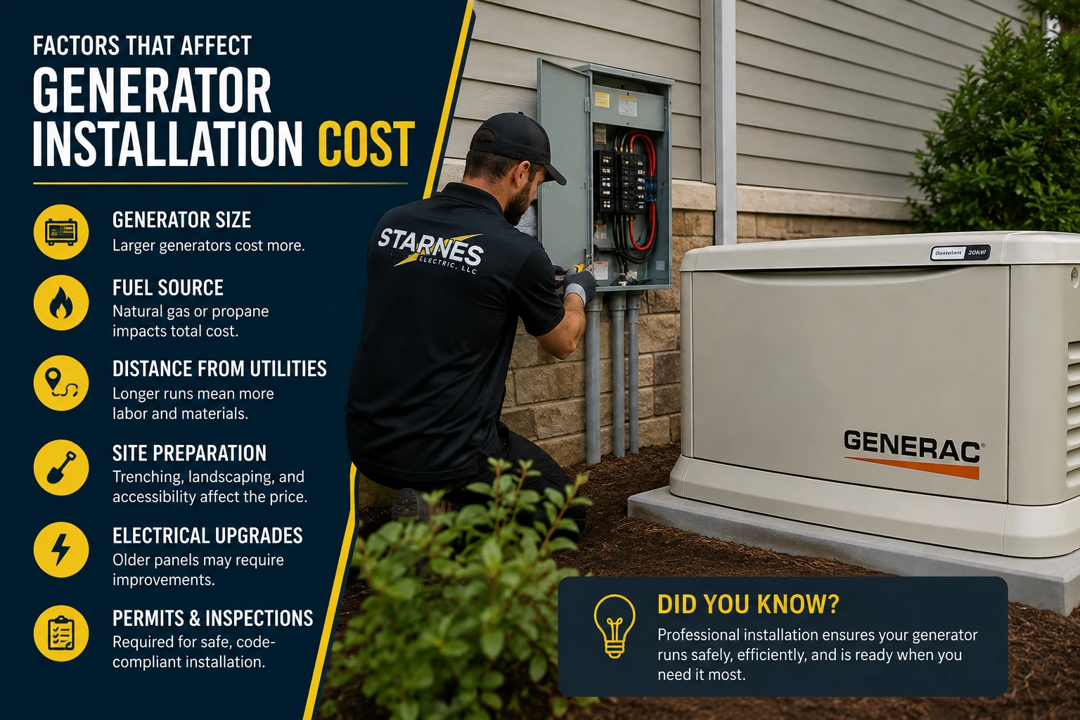 How Much Does Whole-Home Generator Installation Cost in Rock Hill, SC?